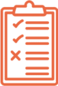 Icon of clipboard with checkmarks
