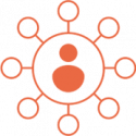 IconOptions Icon of person with options surrounding them